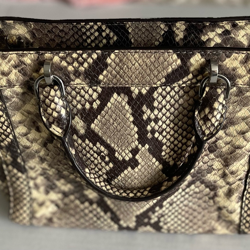 Michael Kors Brown and Black Baby Bag with Snakeskin Pattern - Picture 3 of 6